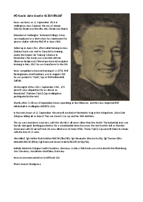 A preview of a PDF biography for Devlin, Kevin John